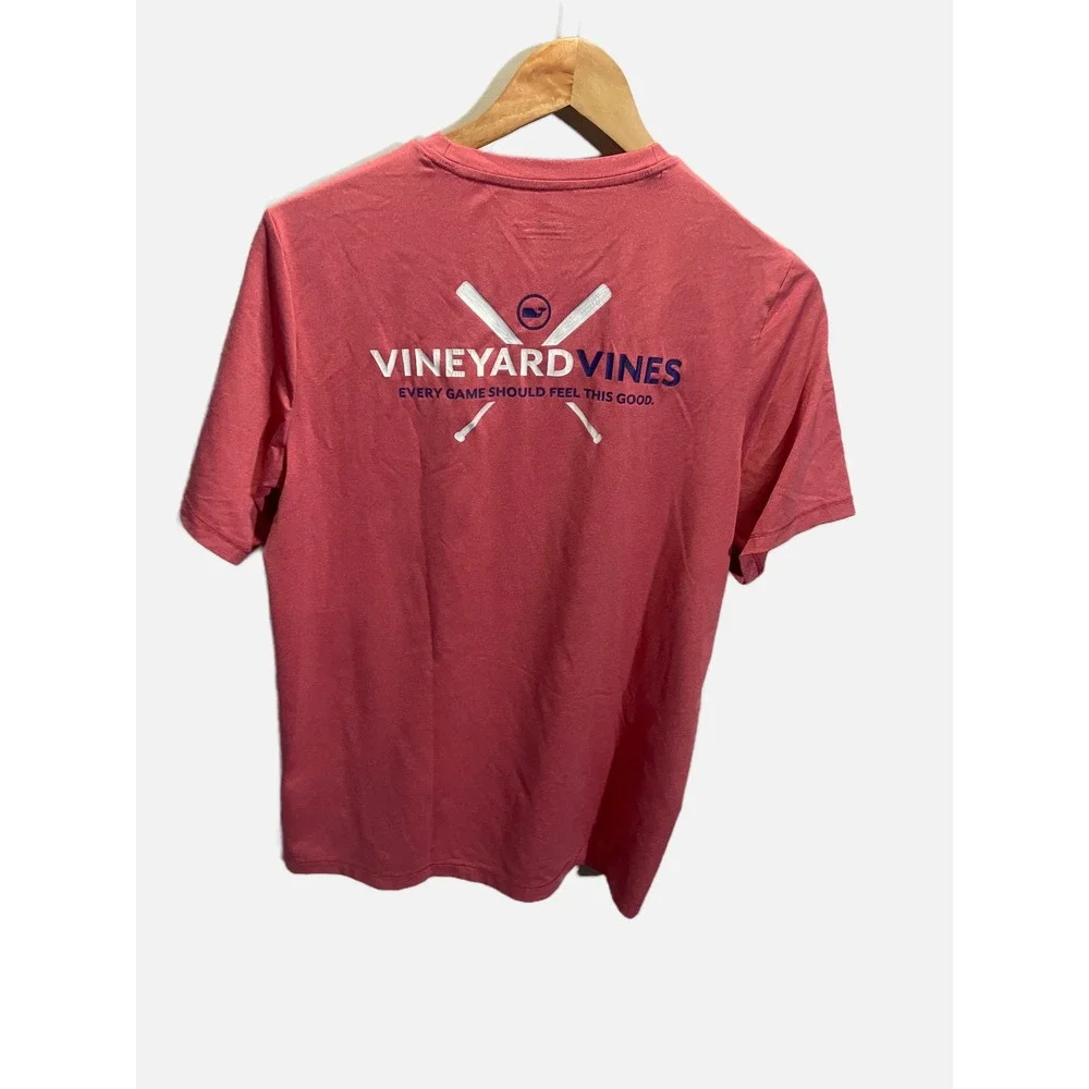 Vineyard Vines Performance T-Shirt Kids L Red Baseball Graphic Preppy Active